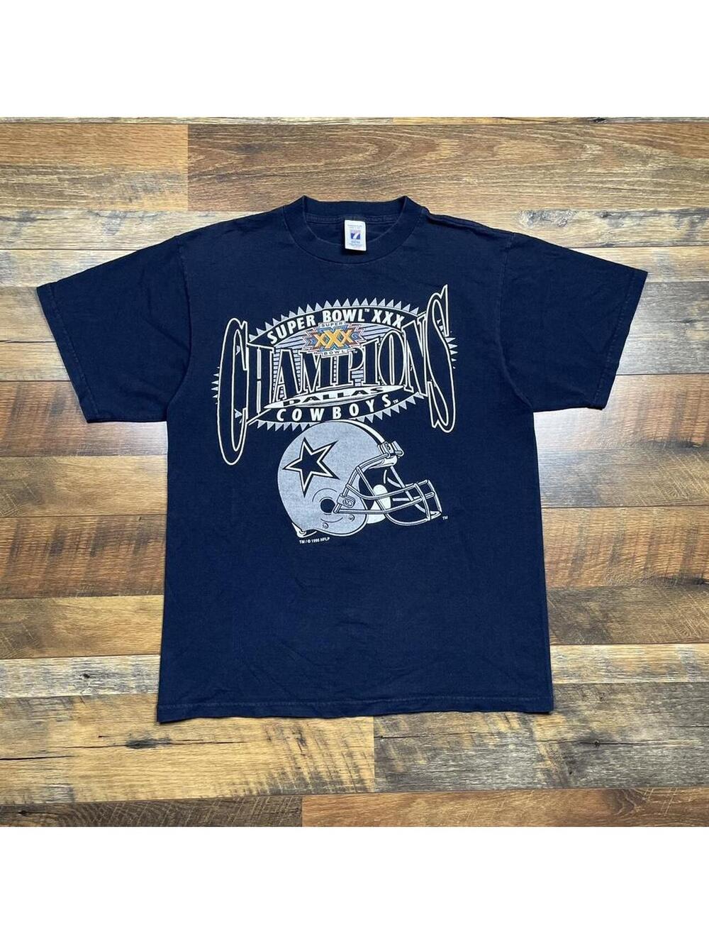 Vintage 1995 Super Bowl Dallas Cowboys Champions T-Shirt Logo 7 Size Large